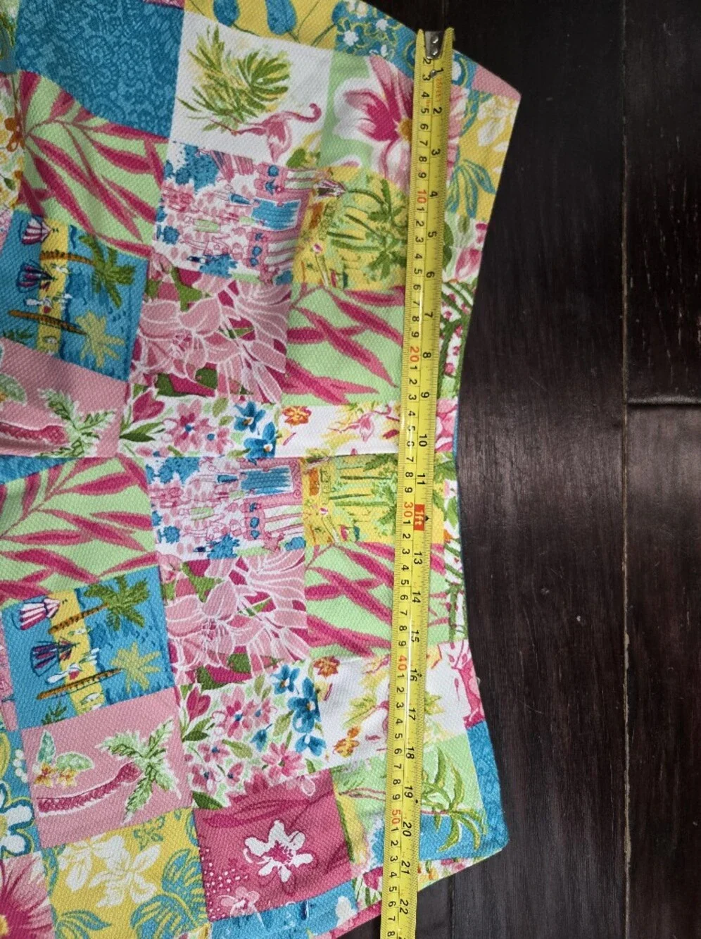 Vintage Y2k Maren Sport Woman 22W Tropical Patchwork Capri Pants Retro Resort